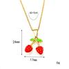 Waterproof PVD Stainless Steel Fruit Pendant Necklace for Women Red Enamel Chili Pepper Strawberry Choker Fashion Jewelry Gifts