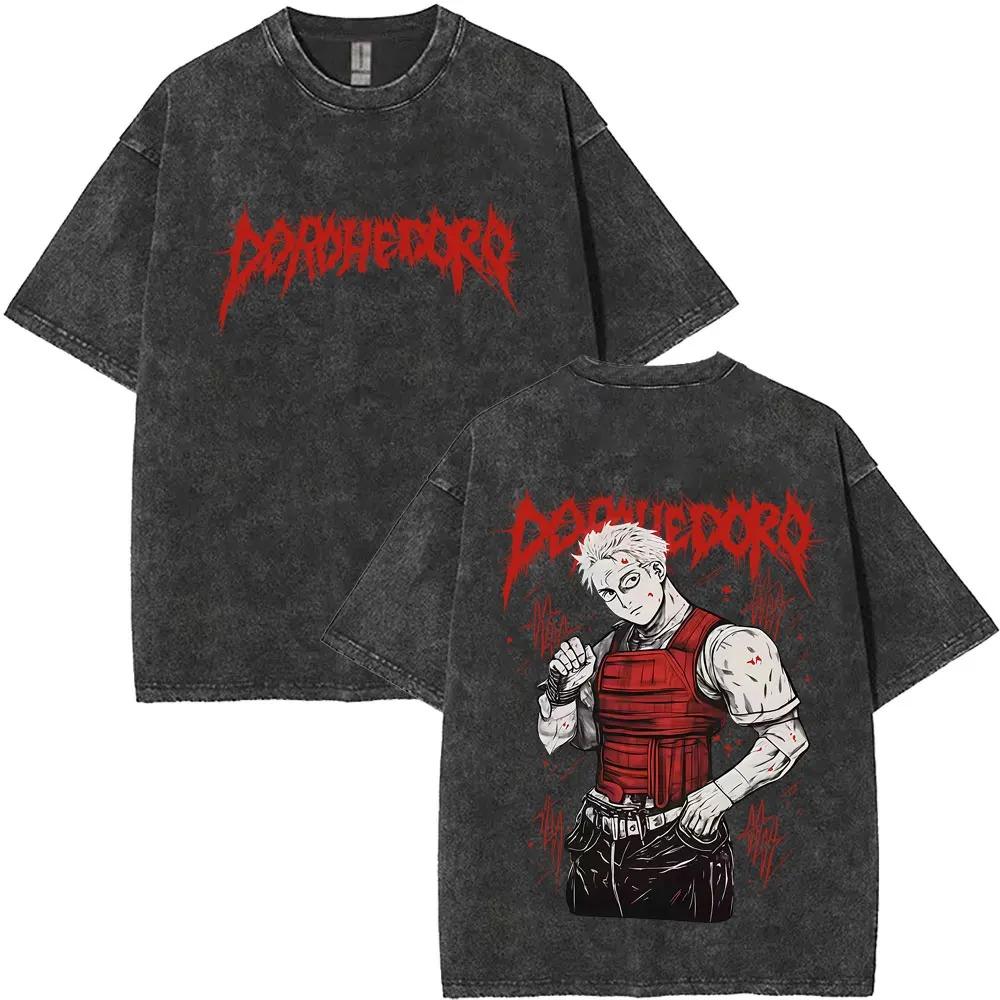Korte Mouwen T-shirts Mannen Vrouwen T-shirt voor Ropa Hombre Gewassen Vintage Anime Dorohedoro En Noi Nikaido Kaiman Grafisch