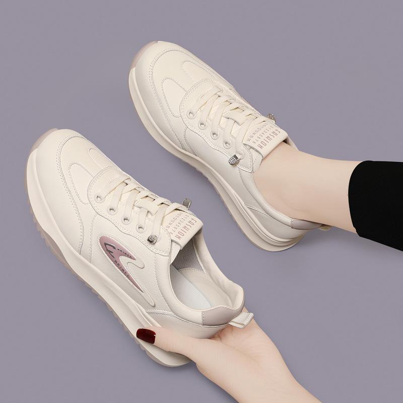 

Leather sneakers women s new models breathable spring and autumn fashion versatile women s shoes platform leather women s casual shoes 40