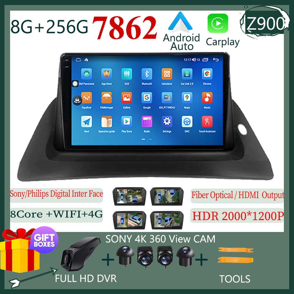 Multimedia Android 14 For Renault Kangoo 2015 - 2018 Car Radio Player QLED Screen Carplay Navigation WIFI 5G NO 2 DIN DVD BT