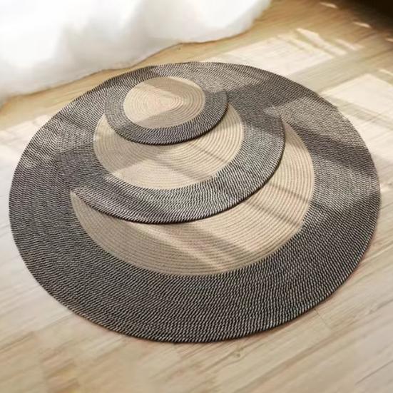 Katoenen Touw Kattenkleed Rond Kattenkrabkleed Zacht Wasbaar Vloerkleed met Kwasten Omkeerbaar Geweven Vloermat voor Slaapkamer Woonkamer Katten Rustplek