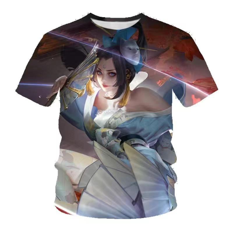 Summer King of Glory Game Clothes Men's Short Sleeved T-shirt for Middle School Students 3D Digital Printed T-shirts Top