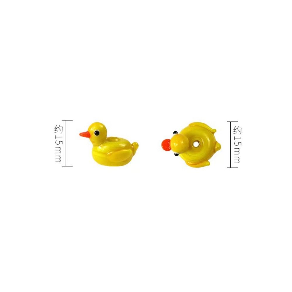 Glass Loose Spacer Beads Duck Duck Bracelet Beads Cute Lampwork Glass Beads  For Jewelry Making