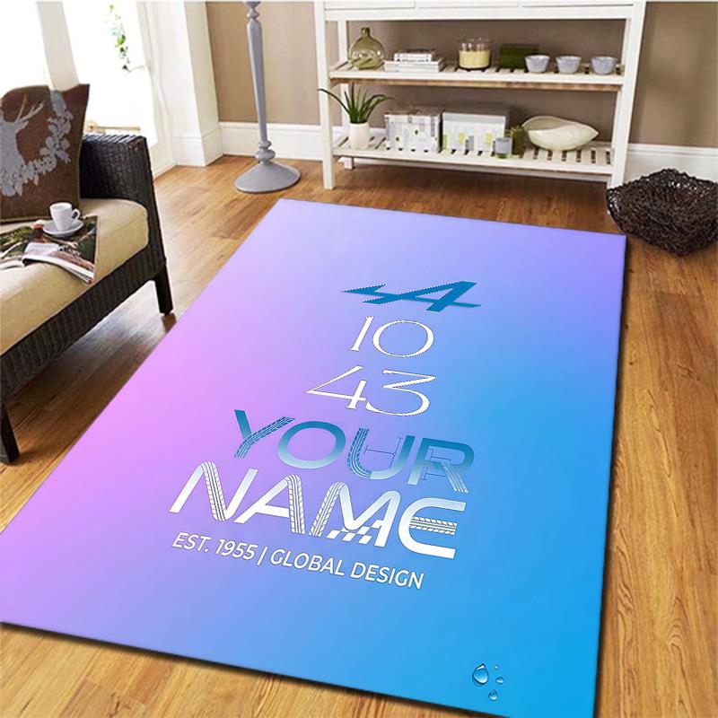 Alpine F1 Custom Name Carpet Rug For Living Room Bedroom Home Sofa Decoration Kids Play Nonslip Floor Mat