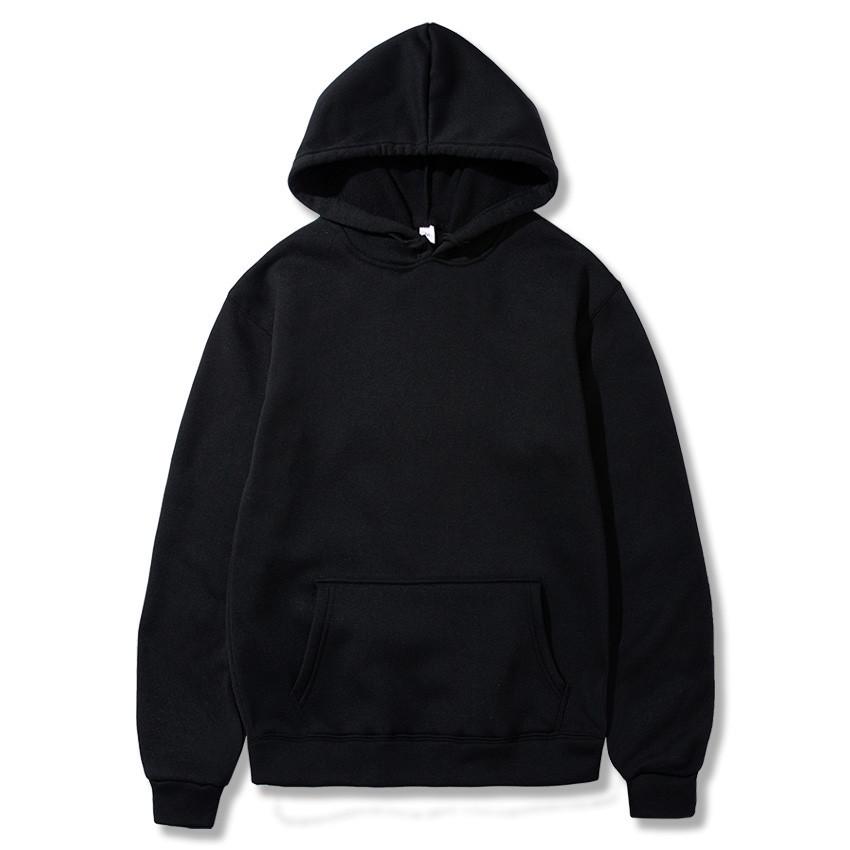 Unisex Fleece-Lined Thick Hooded Jacket - Solid Color, Trendy Autumn/Winter Style, Custom Logo Printing