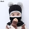 Masked Cap Winter Warm Baby Beanie Hat Cartoon Balaclava Hat Children Knitted  Cap Neck Face Guard