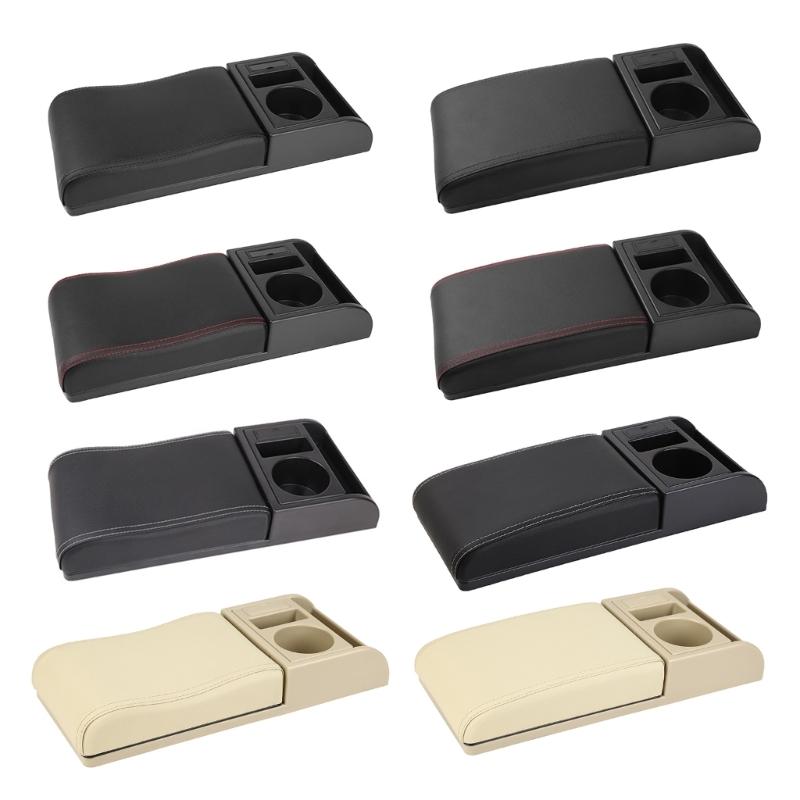 Universal Center Console Armrest Cushion for Vehicle SUV Auto Breathable Pad Seat Elbow Support with Storage Compartment