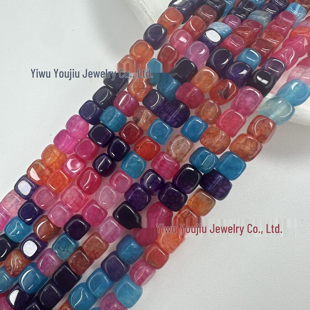 Square Weathered Sugar Cube Stone Beads - DIY Bracelet & Jewelry Accessories