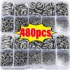 Stainless Steel Spring Lock Washers Metal O Rings Flat Gaskets Set Fasteners Hardware Assortment Kits M2 M2.5 M3 M4 M5 M6 M8 M10