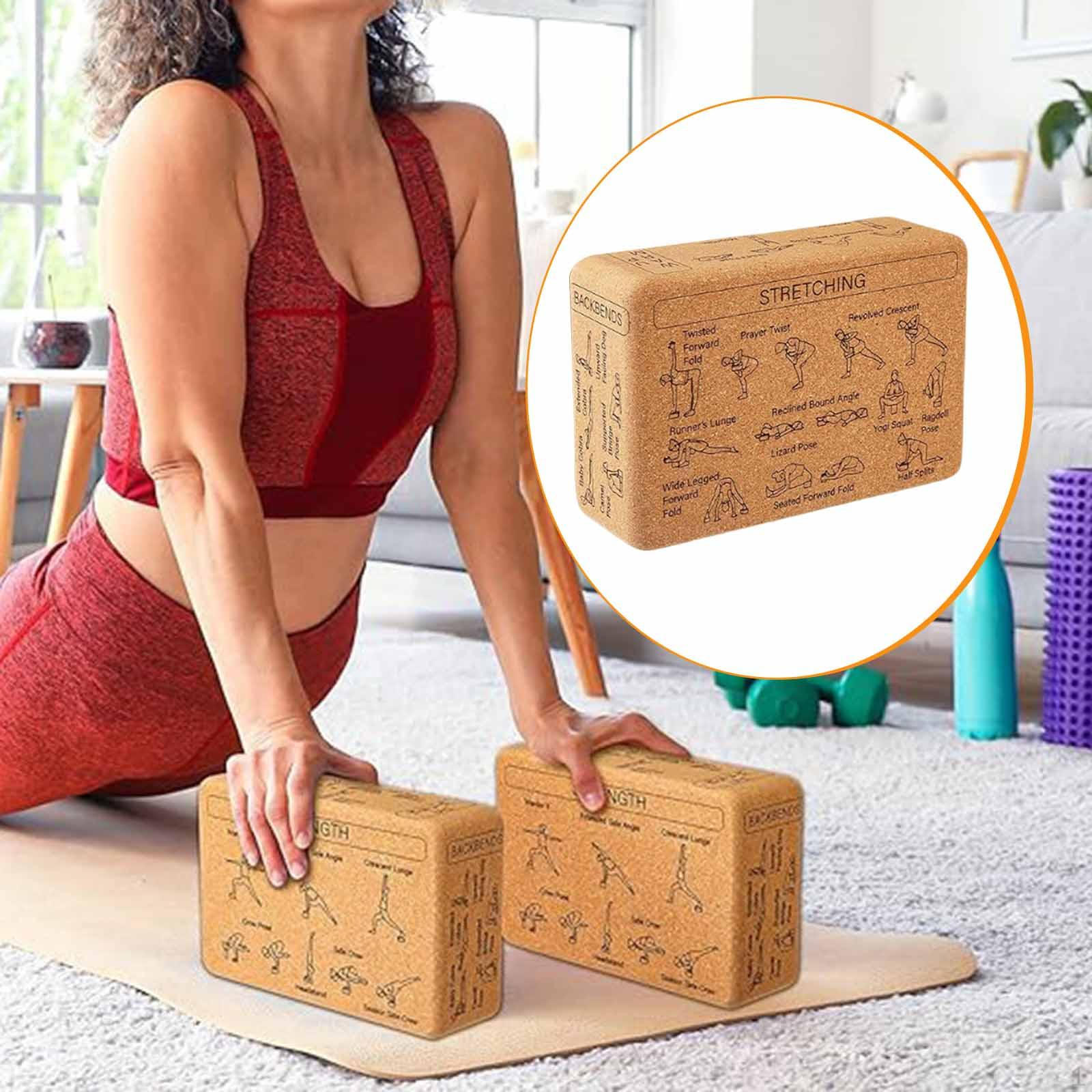 

Cork Yoga Block Accessories Improve Stability Strength Balance,Exercise Brick Prop Nonslip for