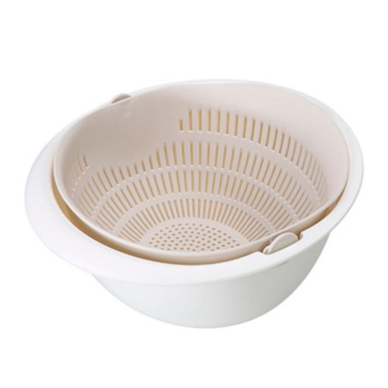 Gemüse-Abtropfkorb Lebensmittelqualität PP-Kunststoff Große Kapazität Stapelbar Doppellagiges Design Rutschfester Griff Schnelle Drainage Küchenaufbewahrung Obst