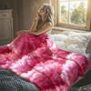 Pink Fluffy Fur Texture Flannel Blanket Warm Soft Halloween Christmas Decorative Couch Warm Cozy All-Season Gift