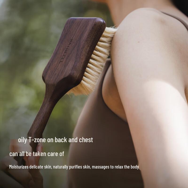 Ebony Wood Pig Bristle Bath Brush