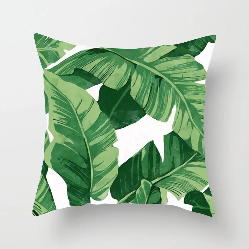 Tropischer Blatt-Kaktus-Monstera-Kissenbezug, 45 x 45 cm, Polyester, Kissen, Sofa, Heimdekoration, Dekoration, dekorativer Kissenbezug