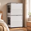 2 Pieces Storage Cabinet with Swivel Casters Collapsible for Dorm