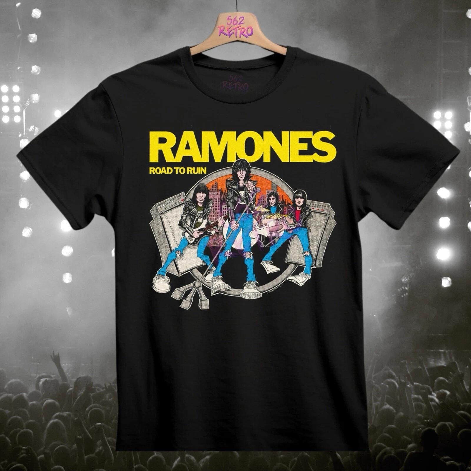 Ramones Road to Ruin Black Unisex Punk Rock Band T-Shirt 80 s 90 s Punk Tees XXXXL
