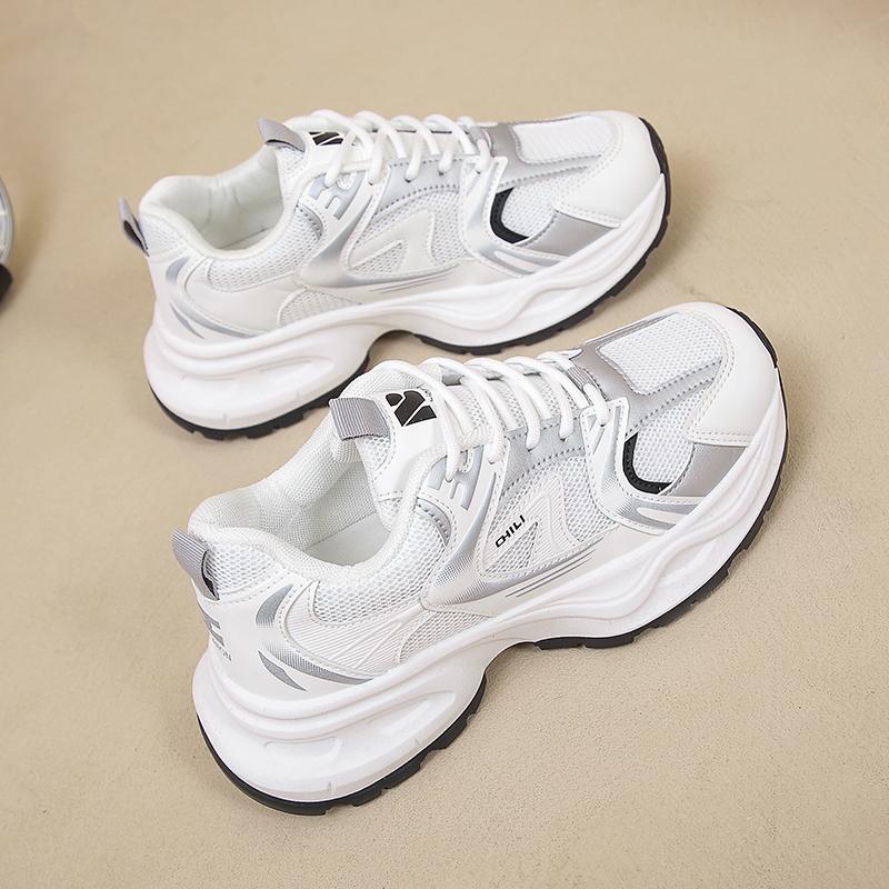CRLAYDK 2024 New Women's Chunky Platform Sneakers Non Slip Lace Up Casual Fashion Shoes Sports Walking Tennis for Students