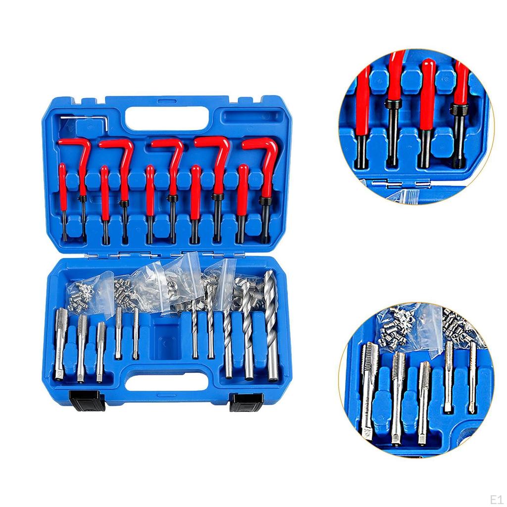 131x Thread Repair Kit Accessory Taps Tools with Storage Case Sturdy Helicoil Rethreading
