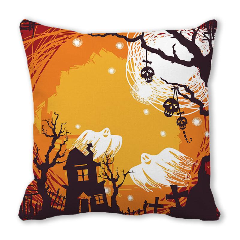 Home Decor Happy Halloween Pillowcase Pumpkin Devil Decor Pillowcase Halloween Print Pillowcase 45x45cm funda de almohada