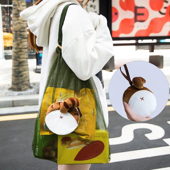 

Cartoon Animal Tail Shopping Bag Drawstring Portable Foldable Reusable 10KG Heavy Duty Cloth Large Capacity Multi-functional Grocery Shopper