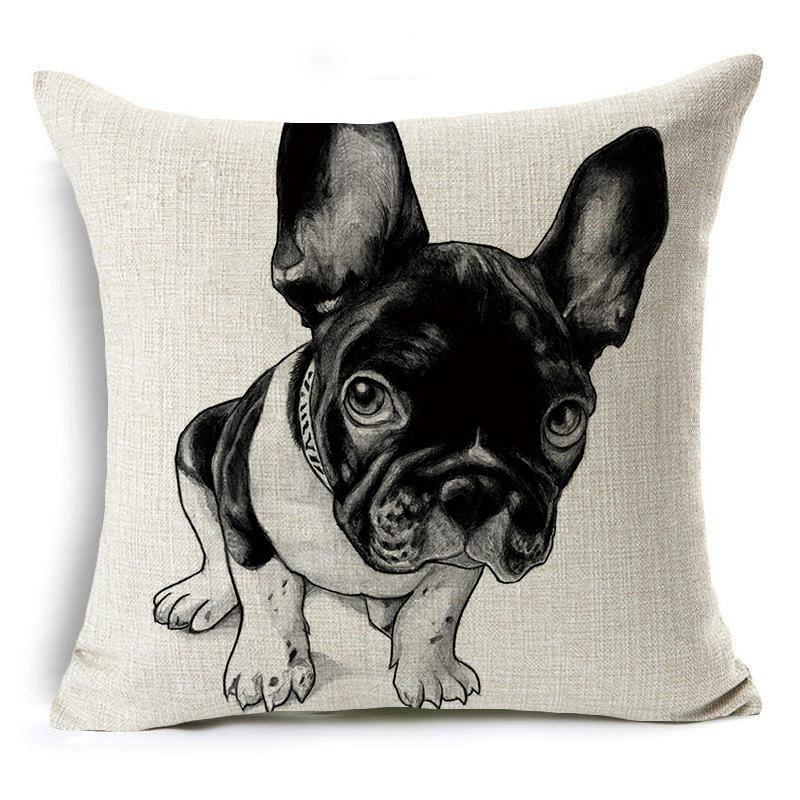Cute French Bull Animal Series Home Linen Pillow Case Home Sofa Cushion Pillow