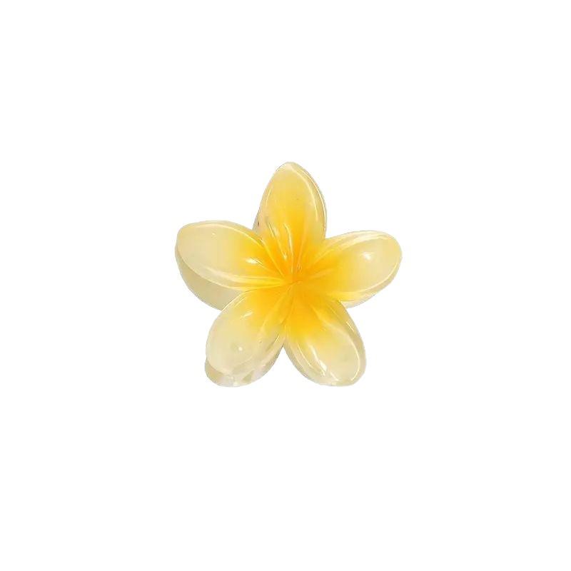 Plumeria Claw Clip: European & American Stylish Hair Accessory for Updos