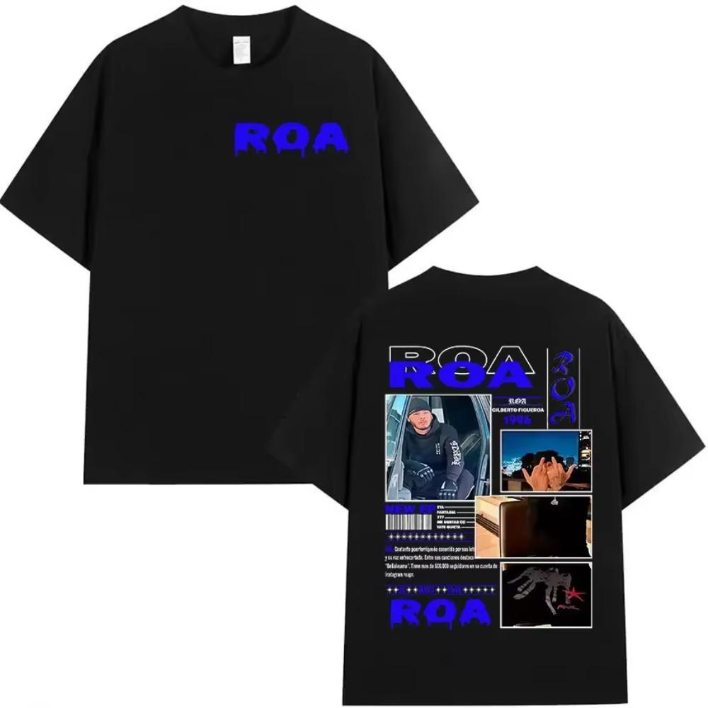 

Rapper ROA Tour Album Graphic Cover T-Shirts Men Clothing Hip Hop Oversized T Shirts Fashion High Quality Tees Streetwear M чёрный