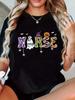 WomenS Nurse Themed Graphic TShirt Casual Crew Neck Short Sleeve Top with Halloween Lightweight Fabric for Spring and Summer