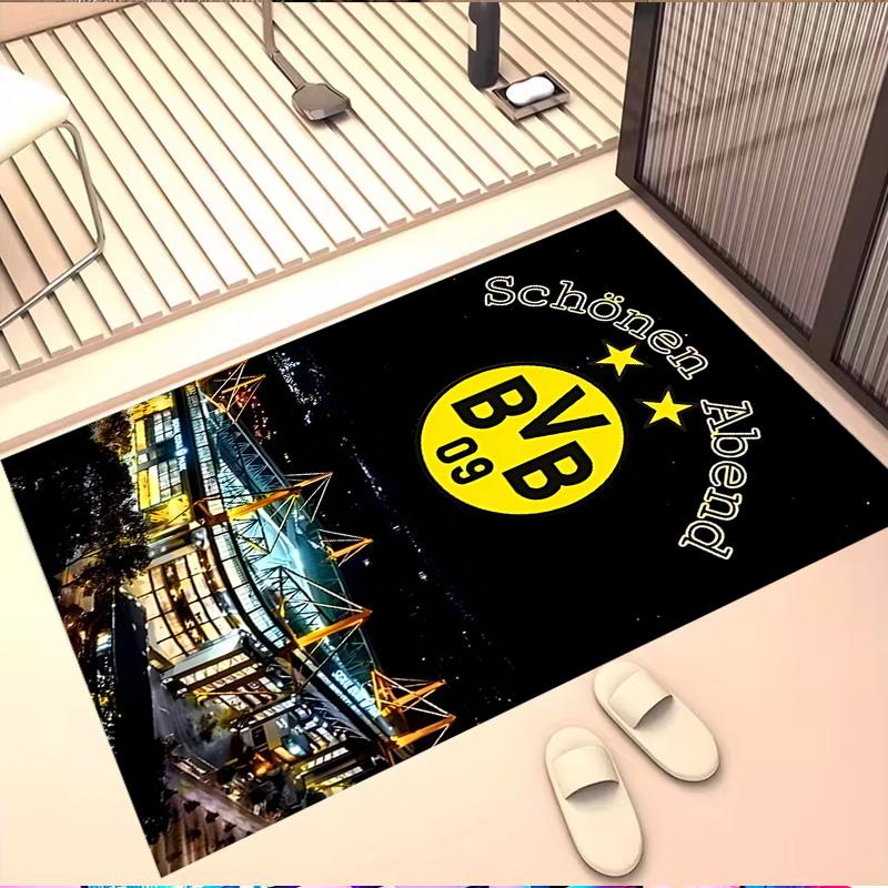 Borussia Dortmund Print Rug, Washable Floor Carpet, For Entryway Dorm Laundry Room Office Study, Home Decor Birthday Christmas Gift
