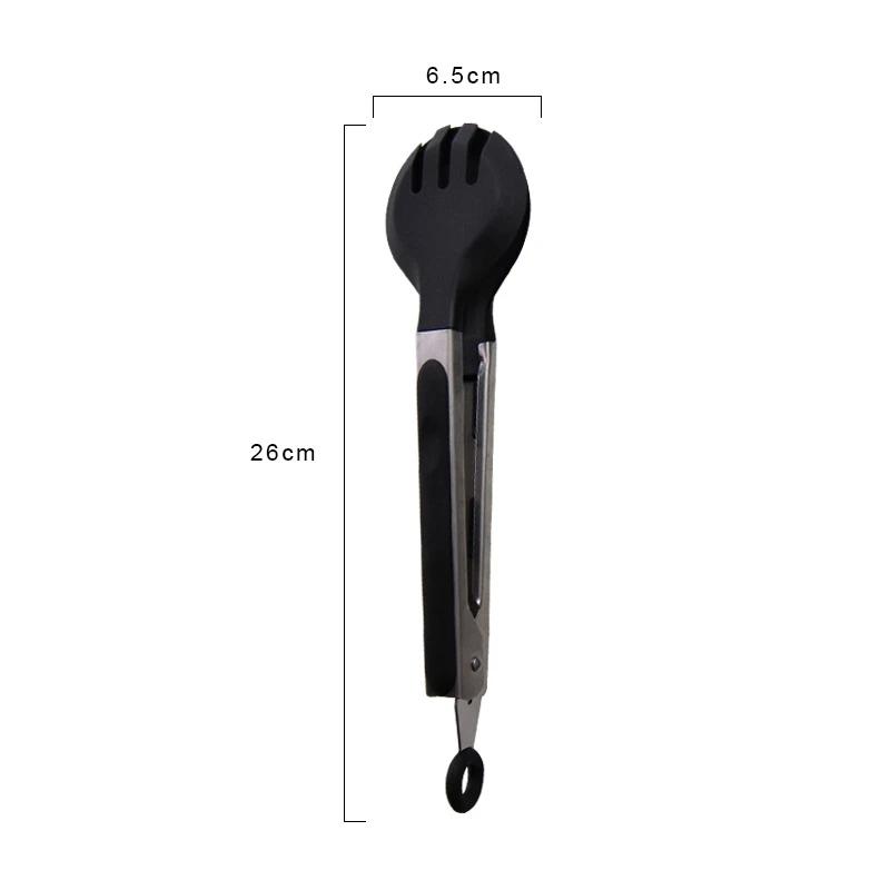 Silicone Anti-Scald Barbecue Clip Food Tongs Pastry Grill Meat Clamp Stainless Steel Non-Stick Utensils Kitchen Accessories