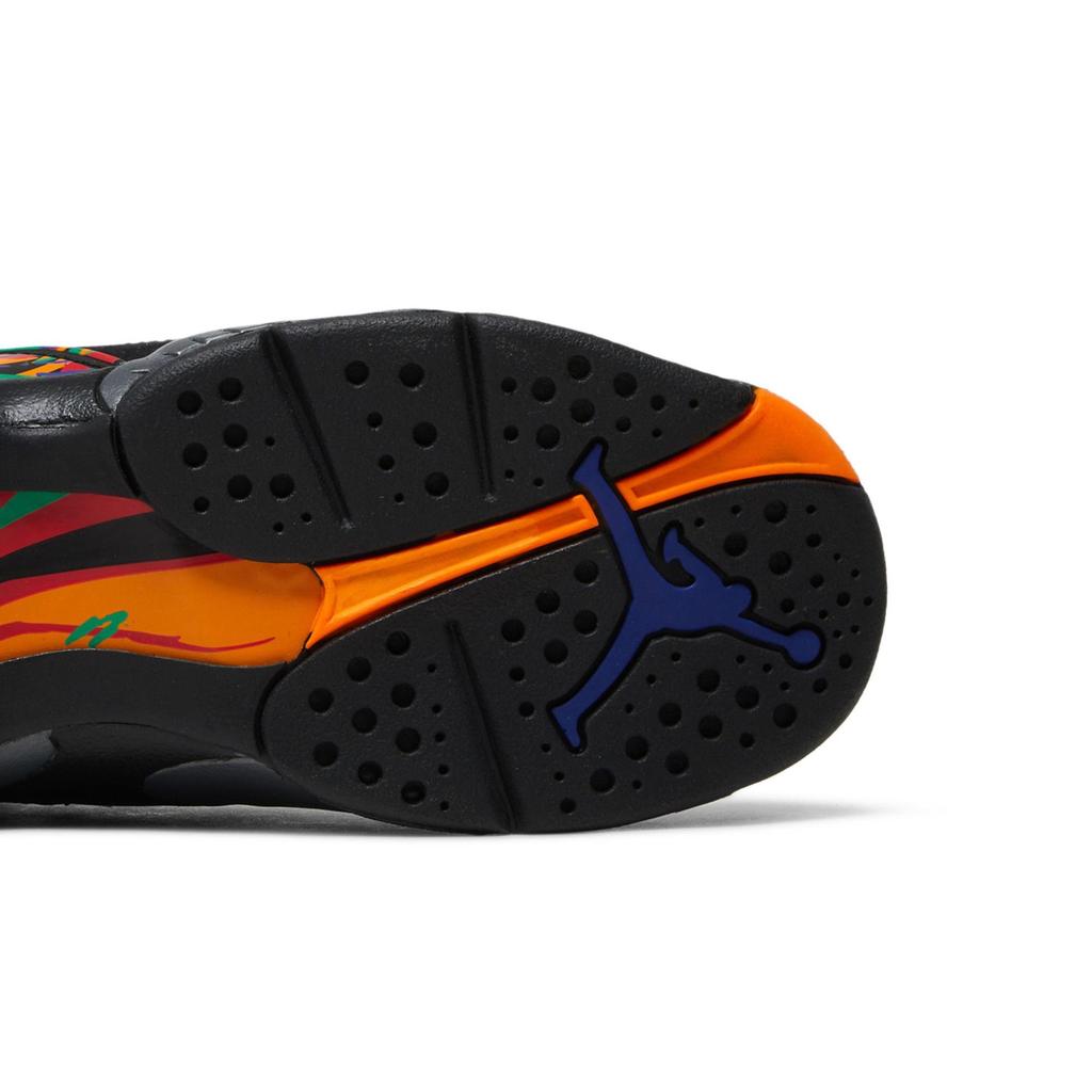 Air Jordan 8 Retro Grade School 'Tinker - Air Raid' (Unisex) Black / Light Concord-Aloe Verde-University Red-Orange Peel Kids' Basketball Shoes