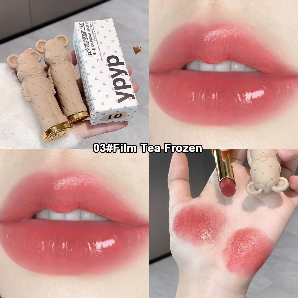 

Bearbear Твердый водный блеск Зеркальная губная помада Увлажняющий отбеливающий и разглаживающий морщины на губах Псевдотонирующий тонированный бальзам для губ