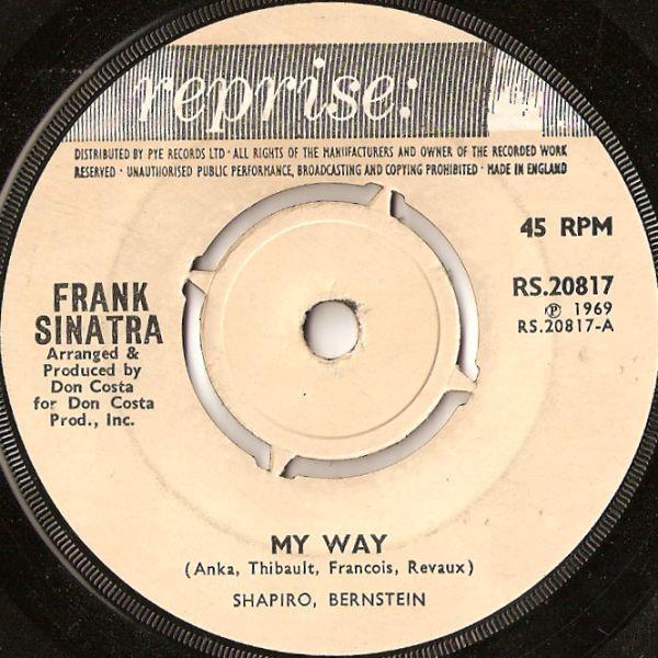 

7inch Record FRANK SINATRA - My Way RS20817 Reprise Records 1969 UK Jazz Used