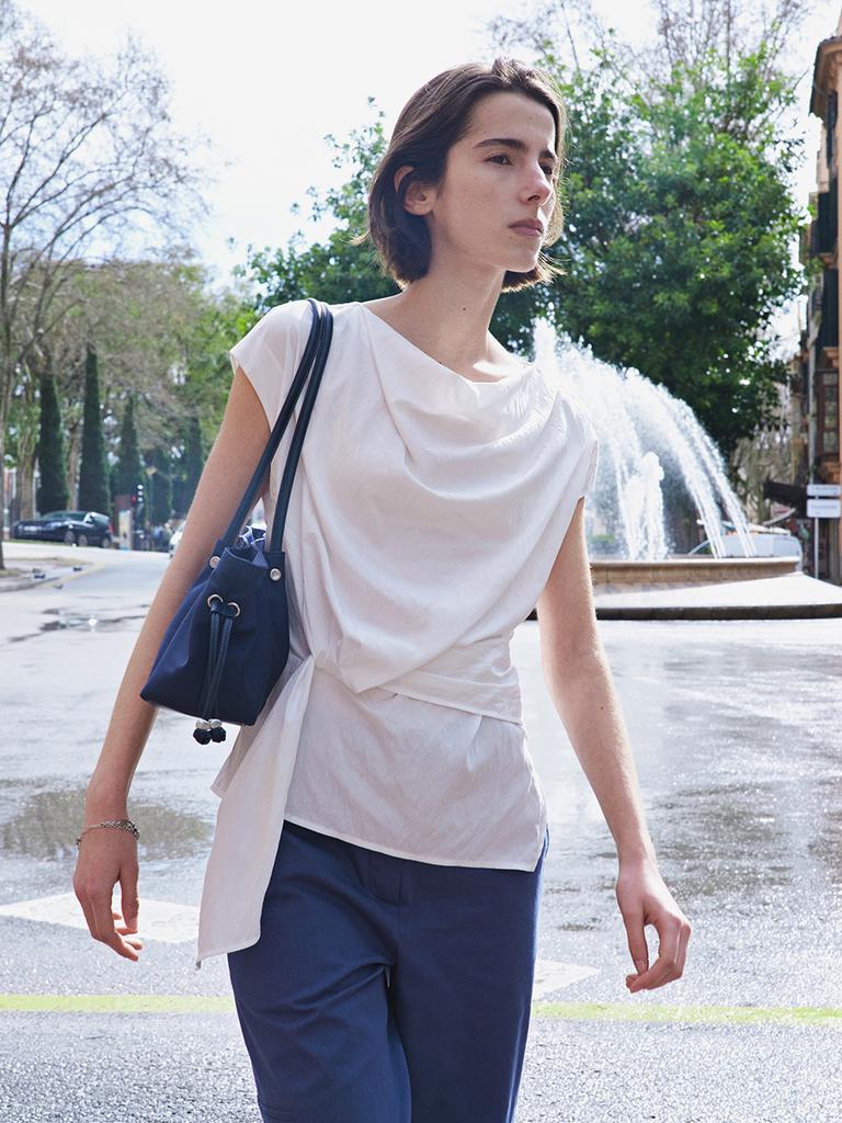 LOEUVRE Asymmetric Draped Sleeveless Top Sw6Mb714_4Color