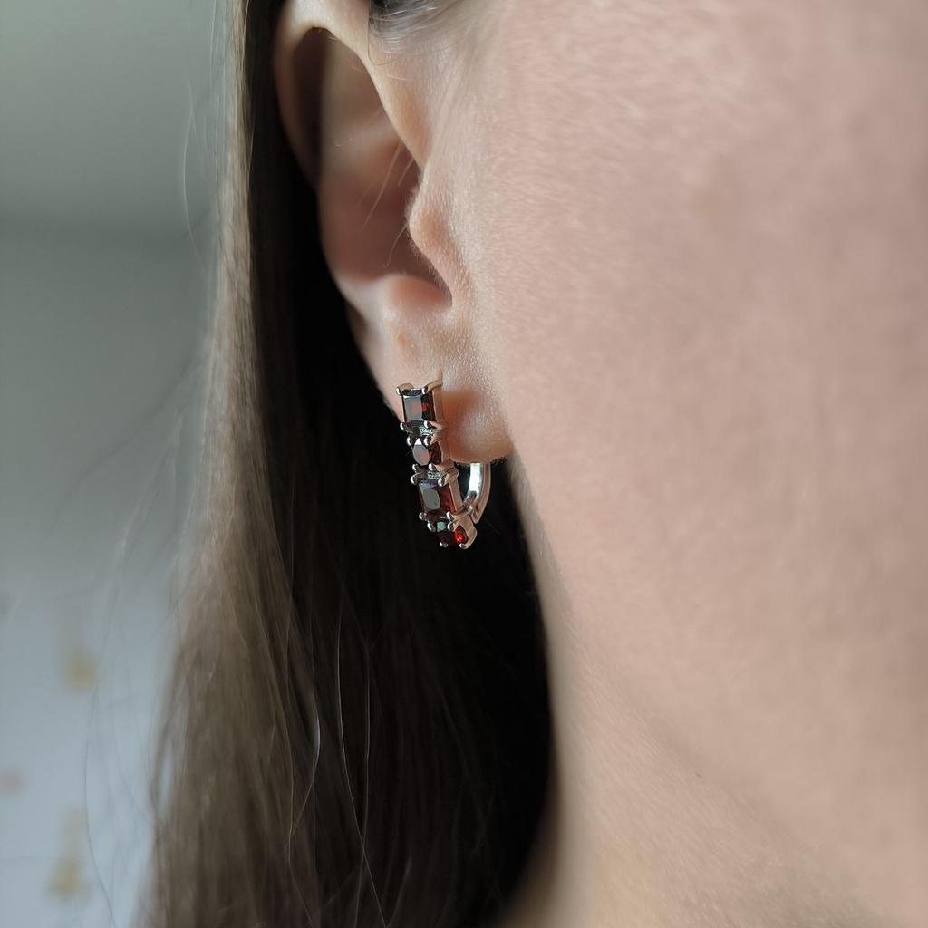 Серебряные серьги с натуральным гранатом 2.875ct (2181996)