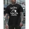 Nos Premiers T-shirts d'Été à Manches Courtes pour Hommes Fête des Pères Papa, Hauts de Base Tendance Imprimés pour Hommes, Adolescents Hommes Printemps et Été