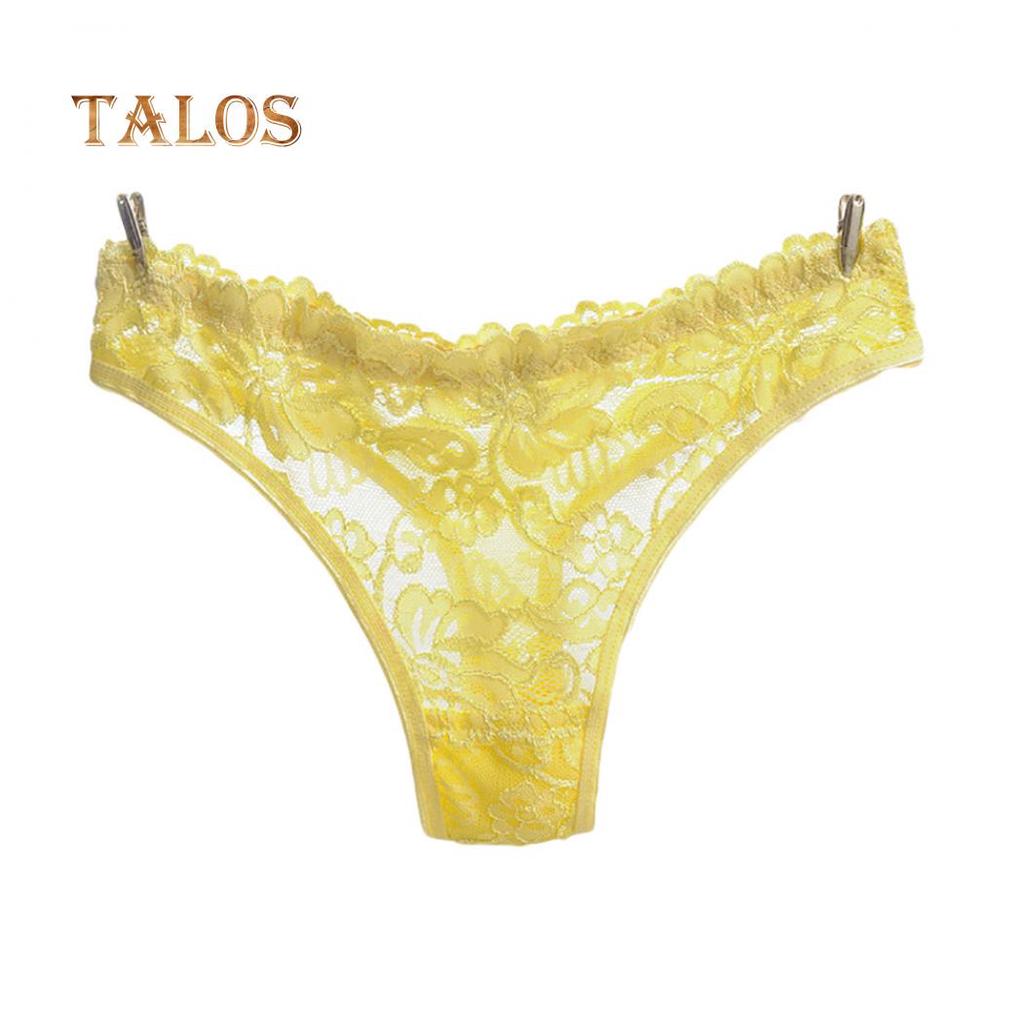 Sexy See-through Floral Lace G-String Women's Underwear Panties Solid Color Thong Comfortable