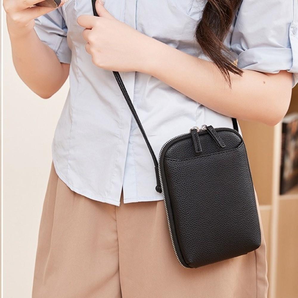 Verstelbare Riem Crossbody Tas Zacht Leer Messenger Tas Veelzijdige Mobiele Telefoon Tas Concerten