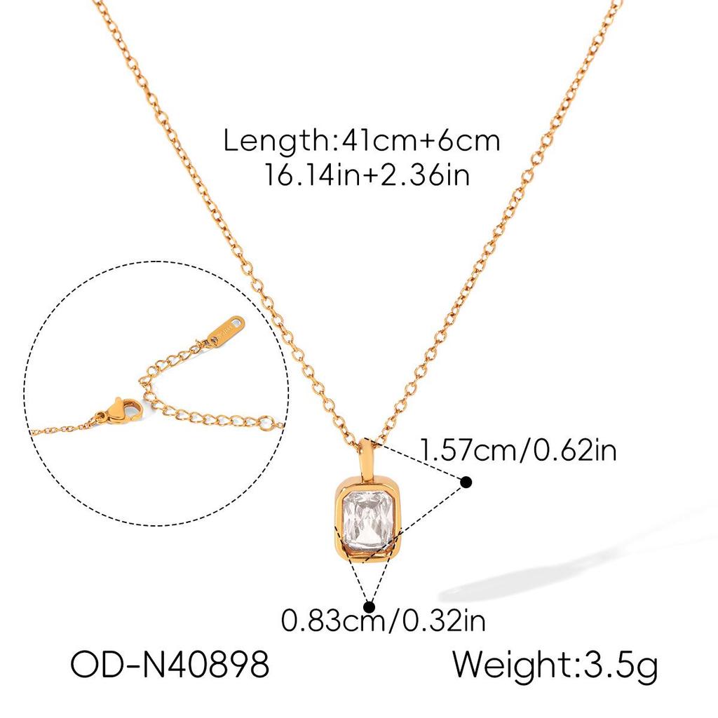 European and American Zirconium Titanium Necklace for Women, Light Luxury Clavicle Chain, Fashionable Versatile Stainless Steel Jewelry 