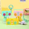 Retro Radio Shape Keychain Bag Hanging Tape Recorder Pendant Small Speaker Key Holder  Woman