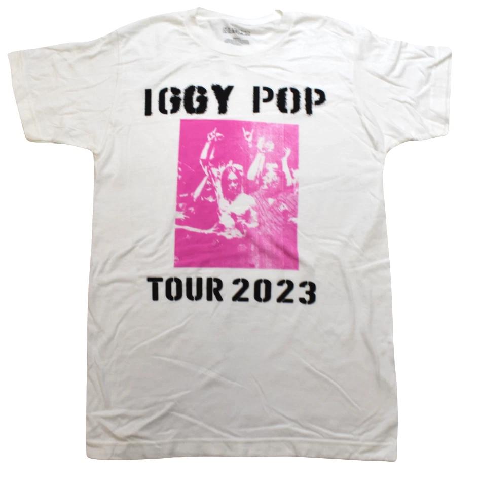 Iggy Pop Punk Legend 2023 Tour Adult White Shirt New Small 2XL