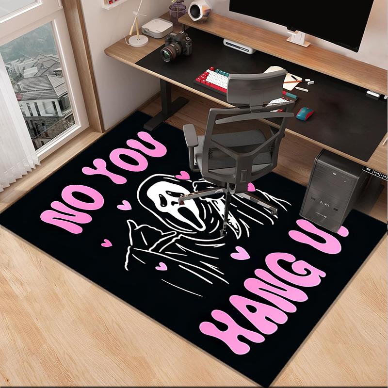Ghostface Greetings Poster Office Rug Chair Mat, Game Carpet, Suitable for Front Door, Bedroom, Living Room, Desk, Holiday Gift