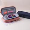 Portable Two-layer Large Capacity Pencil Bag Boy Canvas Pen Case School Office Supplies Storage Bag Office Stationery Bag Gift