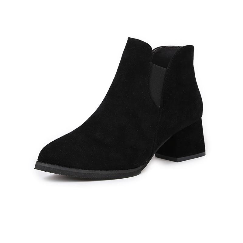Large size Martin shoes women's autumn new short boots round head Martin boots suede women's boots