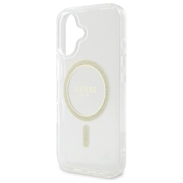 Guess Guhmp16Mhfgeret Iphone 16 Plus     6.7 Przeźroczysty/Transparent Hardcase Iml Glitter Circle Magsafe