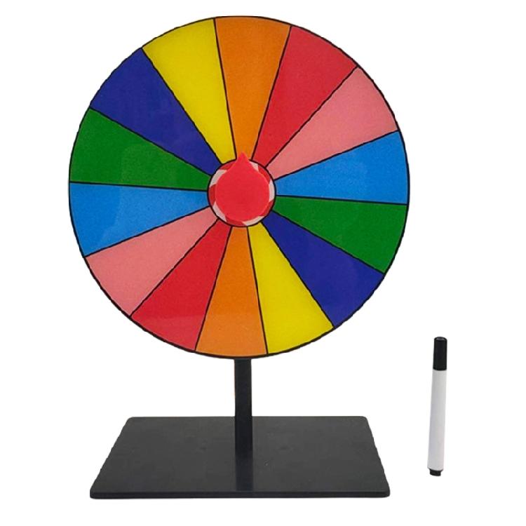 Lucky Draws Roulette Wheel Erasable Reusable Fortune Wheel Tabletop Prize Turntable Easy Assembly Roulette Wheel