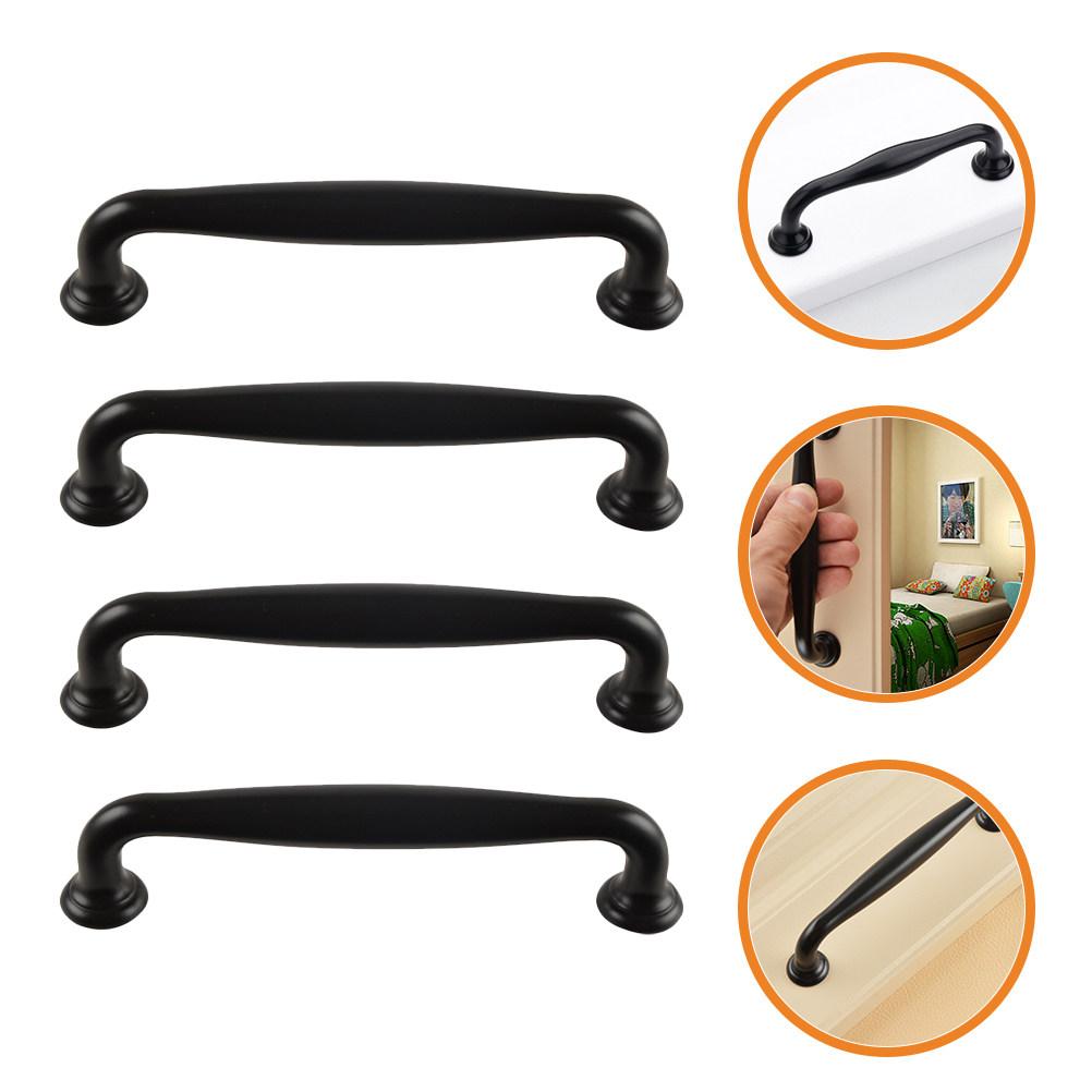 4Pcs Single Hole Cabinet Handles Aluminum Alloy Minimalist Door Pulls for Drawers Cupboards Kitchen Bathroom Furniture