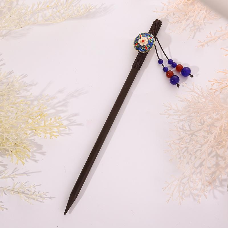 Tassel Wooden Hairpin: Chinese Style Ethnic Hanfu and Qipao Accessory