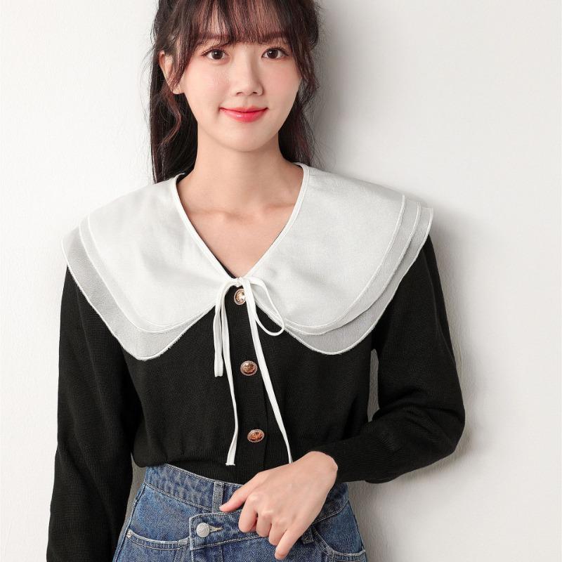 Perfect Match Soft Yarn Lace Small Shawl Fake Collar Women'S Summer White Thin Shirt Detachable False Collars Girls Dress Neck Decorative