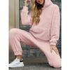 Women's Plush Hooded Suit Casual Long-sleeved Sweatshirt And Pants Two-piece Suit